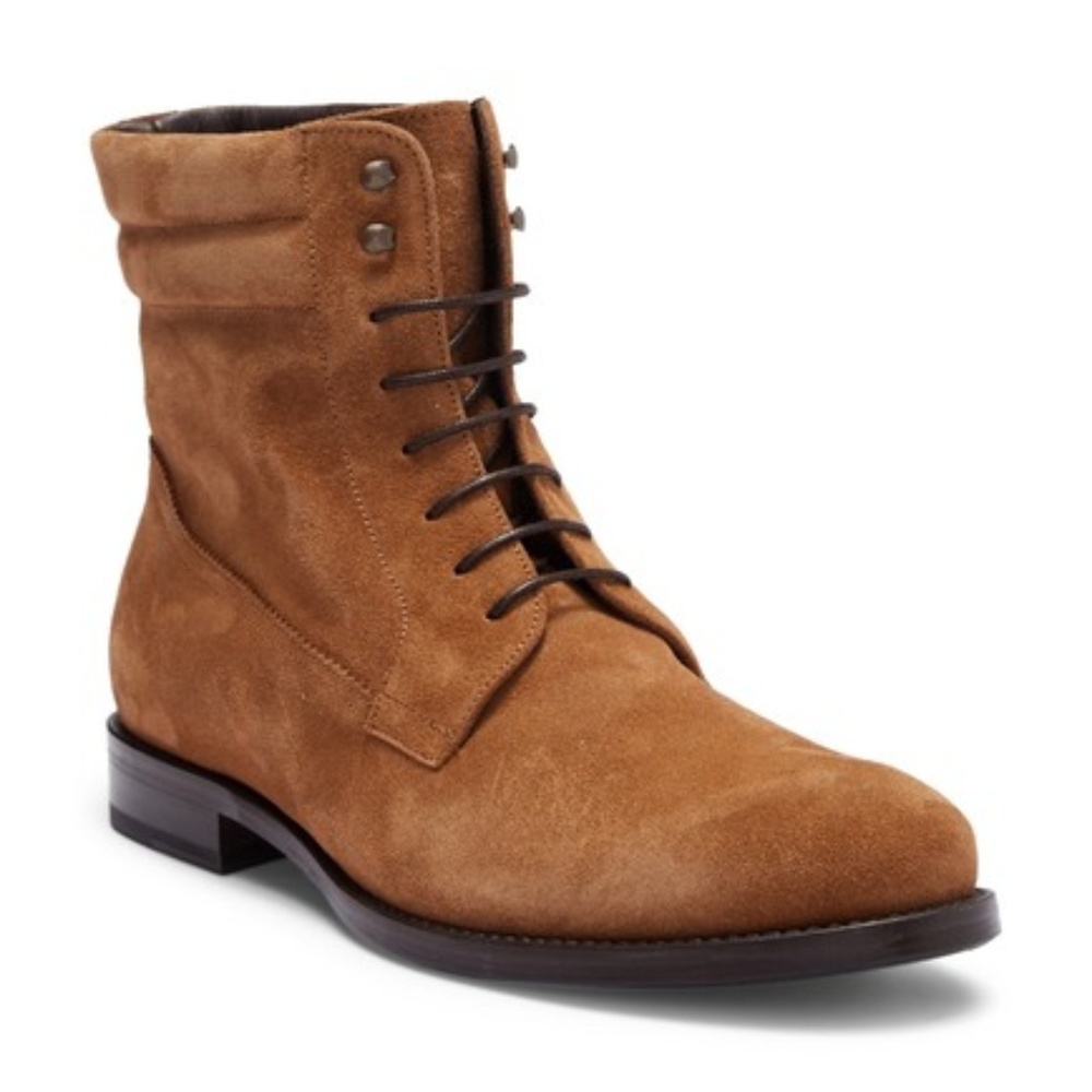 Bacco Bucci Cesc II Lace-Up Suede Boot Tan 7.5